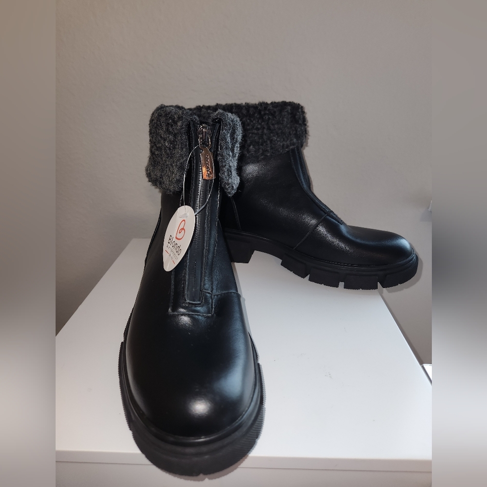 Blondo Black Boots with Dark Gray Cuff